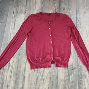 Dark cranberry Express Button down cardigan
